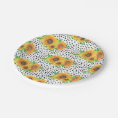 Sonnenblumen Blumenwall Decks Pappteller (Schrägansicht)