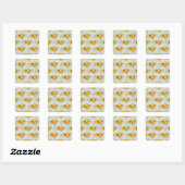 Sonnenblumen Blumenwall Decks Quadratischer Aufkleber (Blatt)