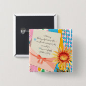Sonnenblumen Blumenzettel Umhüllung Muttertag Button (Vorne & Hinten)