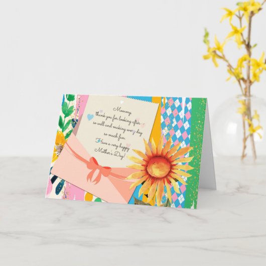 Sonnenblumen Blumenzettel Umhüllung Muttertag Karte (Gelbe Blume)