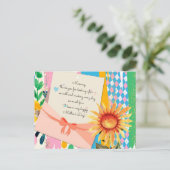 Sonnenblumen Blumenzettel Umhüllung Muttertag Postkarte (Stehend Vorderseite)