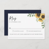 Sonnenblumen Blumenzwiebelkost Allergie UAWG RSVP Karte (Vorne/Hinten)