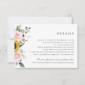 Sonnenblumen Blush Greenerity Hochzeitskarte Einladung (Vorderseite)