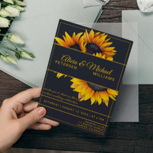 Sonnenblumen Blüte Hochzeiten von Marine und Gol Einladung