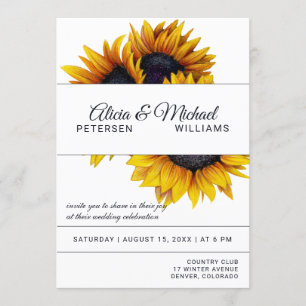 Sonnenblumen Blüte Hochzeiten von Marine und Whi Einladung