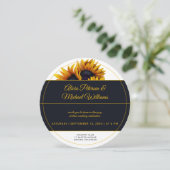 Sonnenblumen Blüte | Moderne Hochzeiten von Gold u Einladung (Stehend Vorderseite)