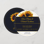 Sonnenblumen Blüte | Moderne Hochzeiten von Gold u Einladung (Vorne/Hinten)