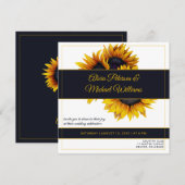 Sonnenblumen Blüte | Moderne Hochzeiten von Gold u Einladung (Vorne/Hinten)