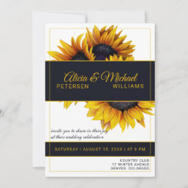 Sonnenblumen Blüte | Moderne Hochzeiten von Gold u Einladung