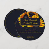 Sonnenblumen Blüte | Moderne Hochzeiten von Gold u Einladung (Vorne/Hinten)