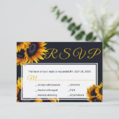 Sonnenblumen Blüte | Sommerhochzeiten RSVP Karte (Stehend Vorderseite)