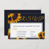 Sonnenblumen Blüte | Sommerhochzeiten RSVP Karte (Vorne/Hinten)