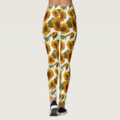 Sonnenblumen-Blüten-Blumenmuster Leggings (Rückseite)