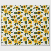 Sonnenblumen Blüten fett und gelb Geschenkpapier (Flach)