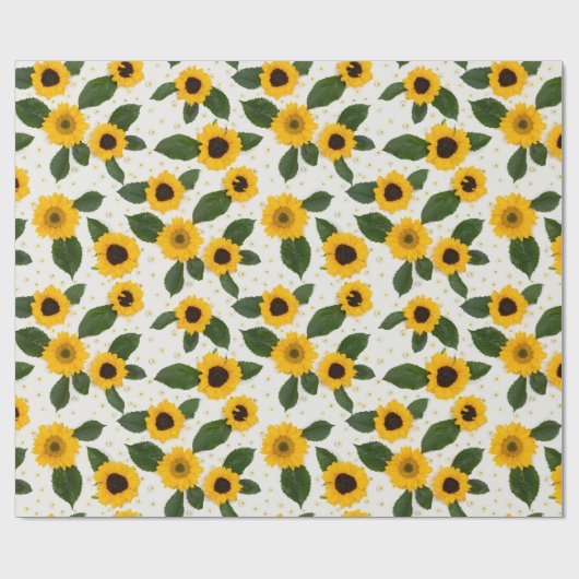 Sonnenblumen Blüten fett und gelb Geschenkpapier (Flach)