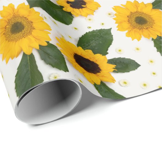 Sonnenblumen Blüten fett und gelb Geschenkpapier (Rolleneckpunkt)
