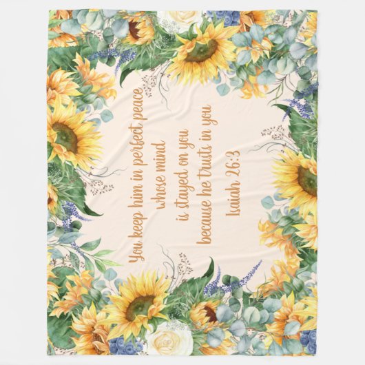 Sonnenblumen Blütenblume Verse Behalt Perfekter Fr Fleecedecke (Vorderseite)