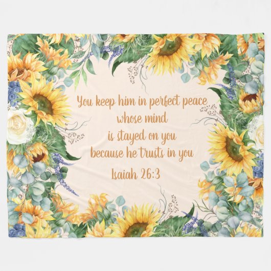 Sonnenblumen Blütenblume Verse Behalt Perfekter Fr Fleecedecke (Vorderseite (Horizontal))