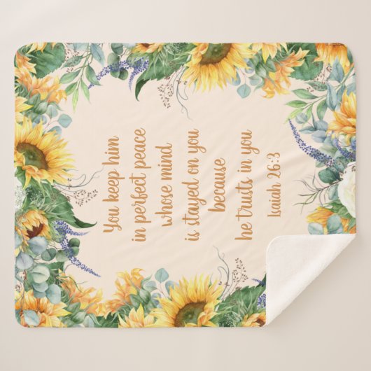Sonnenblumen Blütenblume Verse Behalt Perfekter Fr Sherpadecke (Vorderseite (Horizontal))