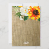 Sonnenblumen Blütenburlap Ändern Datum 2 Einladung (Rückseite)