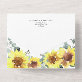 Sonnenblumen BlütenEukalyptus Hochzeiten Details U All In One Einladung (Rückseite)