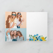 Sonnenblumen Blütenfarbe Aquarell 2 Foto Geburtsta Karte (Innenseite)