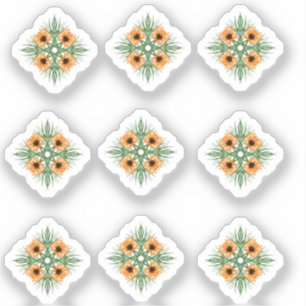 Sonnenblumen Blütenhandgezogenes Doodle Sticker Se