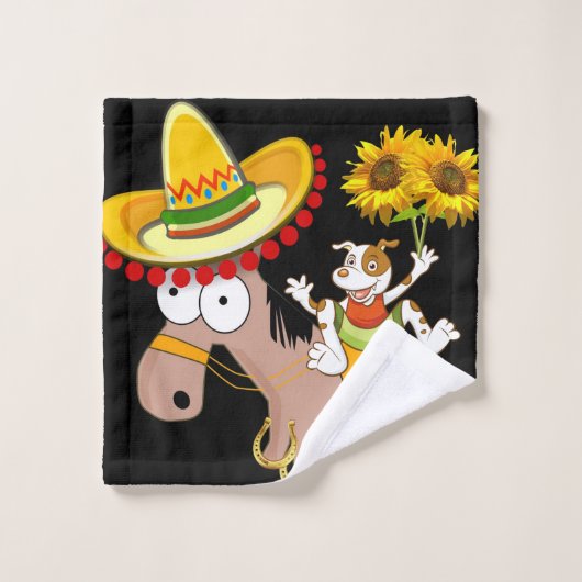 Sonnenblumen Blütenhorn Badetücher Sets (Waschlappen)