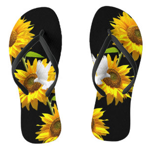 Sonnenblumen Blütentaube Flip Flops Badesandalen