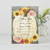 Sonnenblumen Blütenweißpumpen Einladung (Stehend Vorderseite)