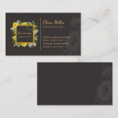 Sonnenblumen Boho Blumenkorb Visitenkarte Aquarell (Vorne/Hinten)