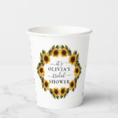 Sonnenblumen Boho Elegantes Brautparty Papiersorte Pappbecher (Rückseite)