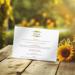 Sonnenblumen Boho Floral Wedding Card Begleitkarte