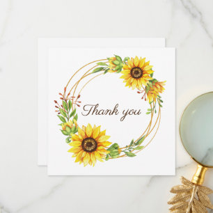 Sonnenblumen boho Hochzeit danke Karte