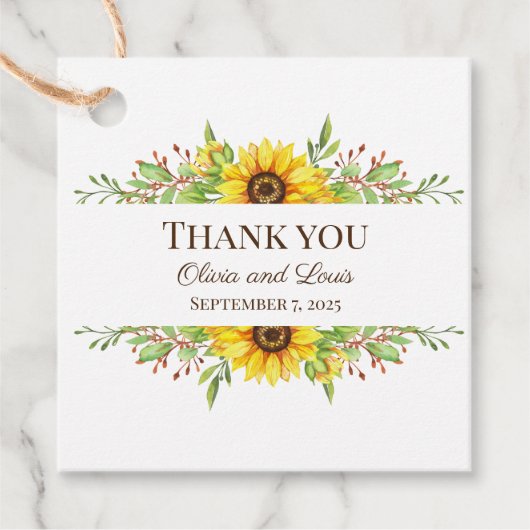 Sonnenblumen boho romantische Sommerzeit Gefallen  Geschenkanhänger (Vorderseite)