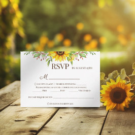 Sonnenblumen Bono Hochzeit romantische Sommerzeit RSVP Karte