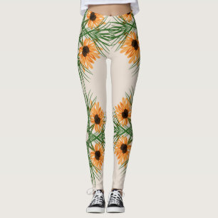 Sonnenblumen-Botanik-Yoga-Muster-Leggings Leggings