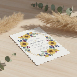 Sonnenblumen-Botanische Hochzeitseinladung Einladung