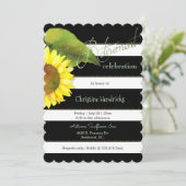 Sonnenblumen Botanische Rente Celebration Einladung (Stehend Vorderseite)