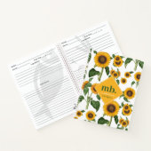 Sonnenblumen Botanisches Blattrezept Notizblock (Innenseite)