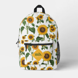Sonnenblumen Botanisches Blattwerk Bedruckter Rucksack