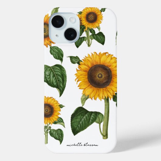Sonnenblumen Botanisches Blattwerk Case-Mate iPhone Hülle (Rückseite)