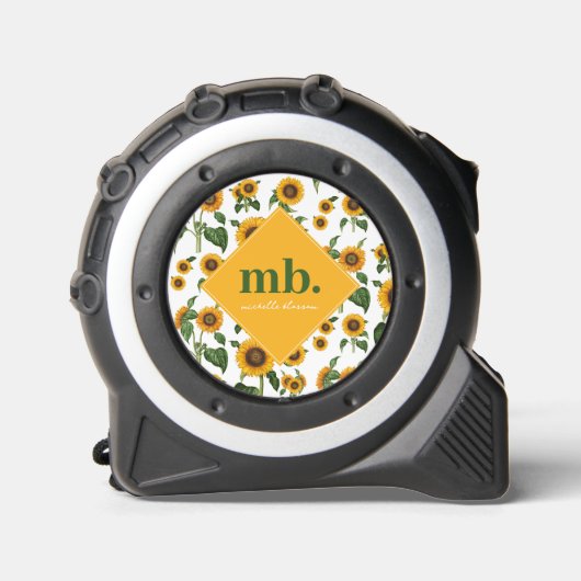 Sonnenblumen Botanisches Blattwerk Maßband (Vorderseite)