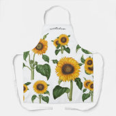 Sonnenblumen Botanisches Blattwerk Name Schürze (Vorderseite)