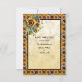 Sonnenblumen Bouquet Brown Gold Save The Date (Vorderseite)