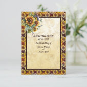 Sonnenblumen Bouquet Brown Gold Save The Date (Stehend Vorderseite)