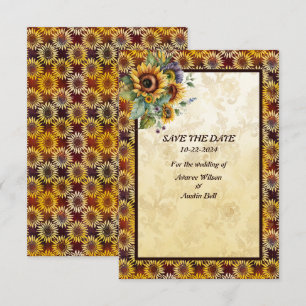 Sonnenblumen Bouquet Brown Gold Save The Date