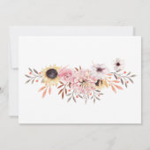 Sonnenblumen Bouquet Elegantes Land Save the Date Dankeskarte (Rückseite)