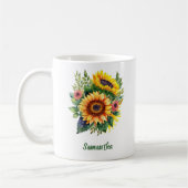 Sonnenblumen Bouquet - Personalisiert Kaffeetasse (Links)