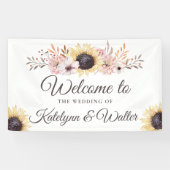 Sonnenblumen Bouquet Wedding Willkommensbanner Banner (Horizontal)